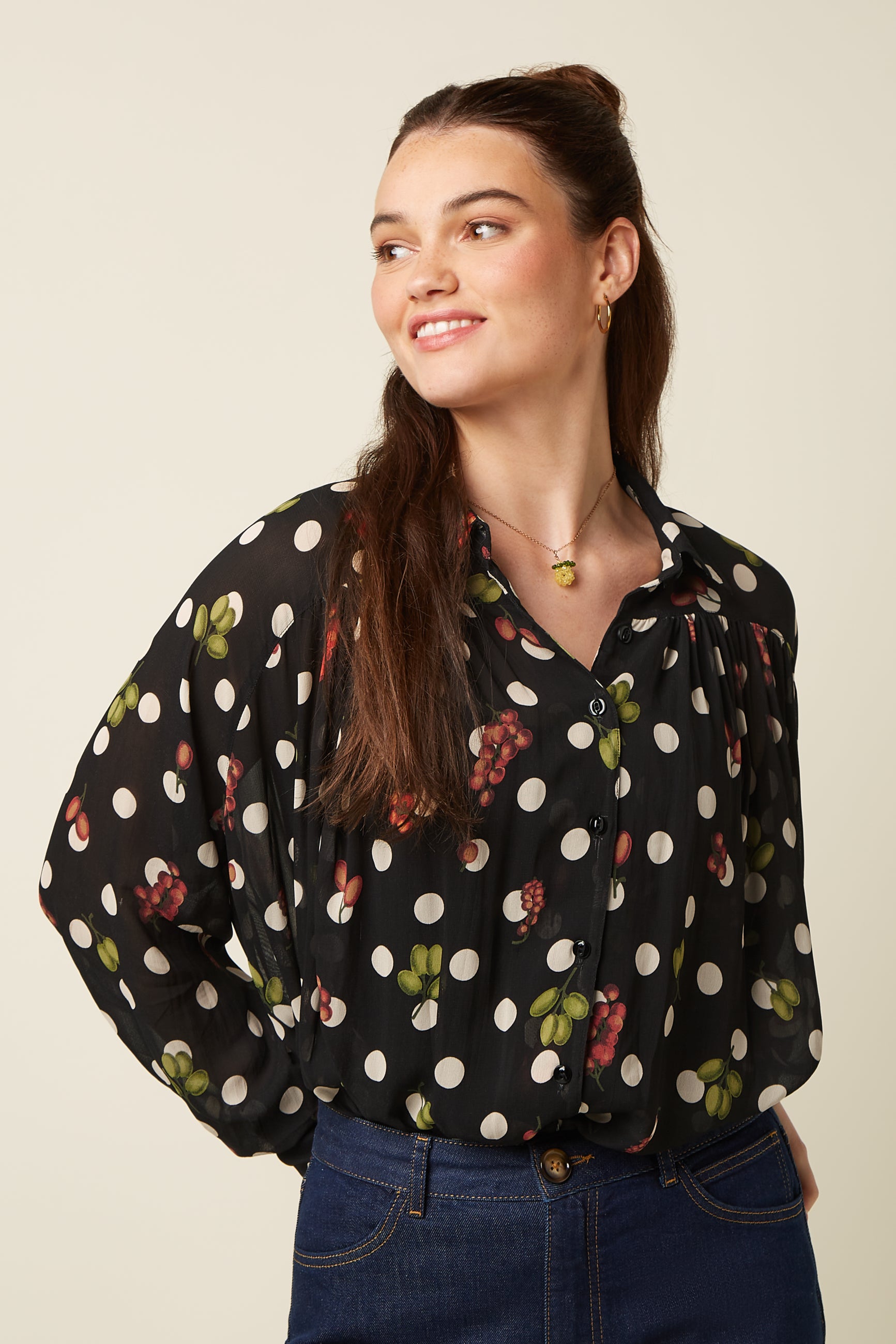 Leila Blouse Briny - Black