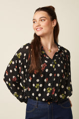 Leila Blouse Briny - Black