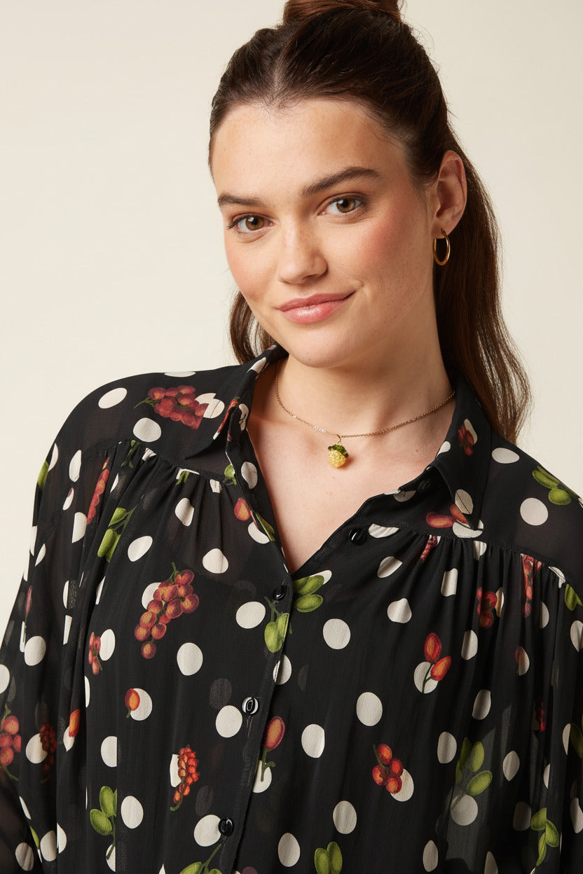 Leila Blouse Briny - Black