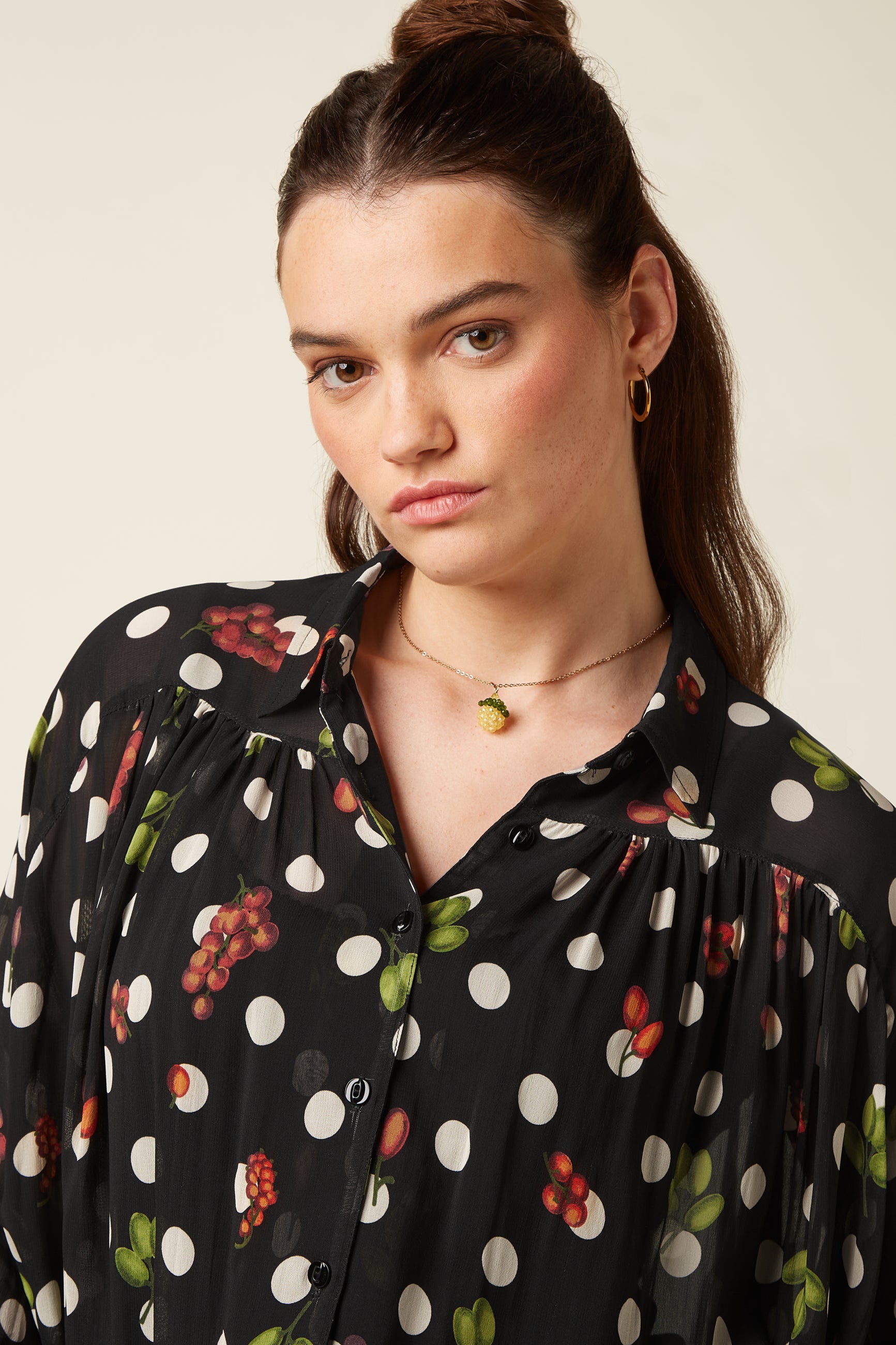 Leila Blouse Briny - Black