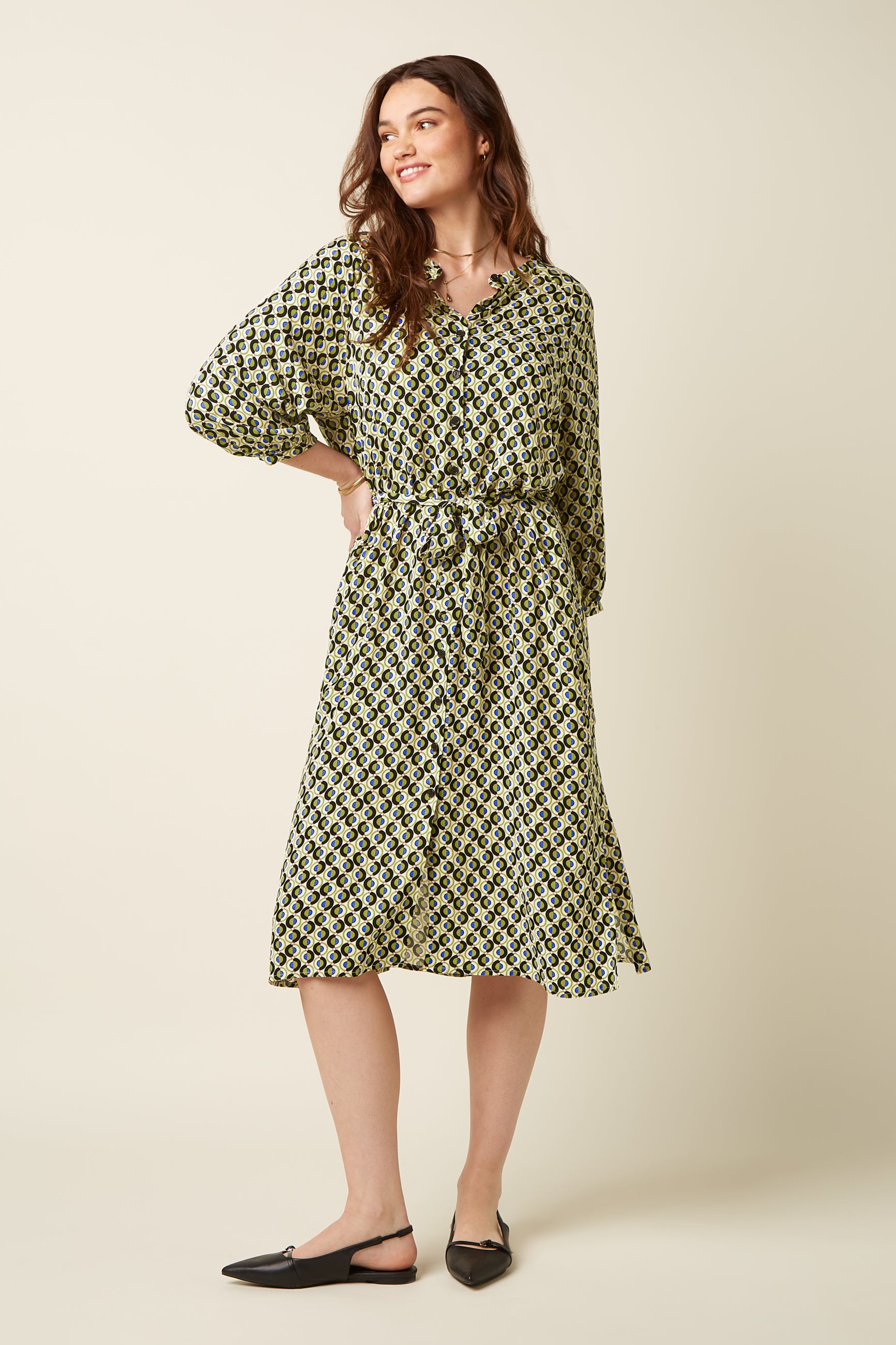 Cybill Dress Dottie - Cream