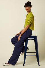 Ethel Pants Woven Crepe - Beacon Blue