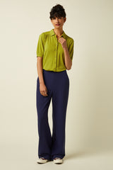 Ethel Pants Woven Crepe - Beacon Blue