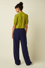 Ethel Pants Woven Crepe - Beacon Blue