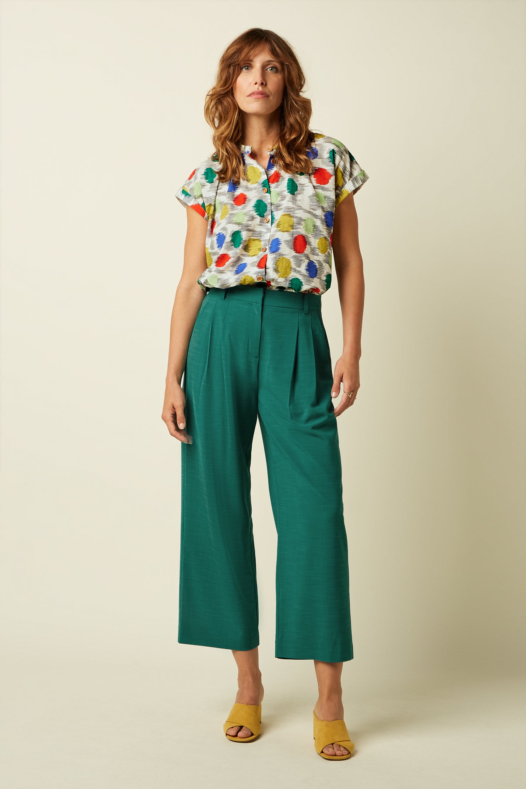 Fintan Cropped Pants Timba - Nile Green