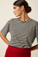 Boxy Top Chopito Stripe - Black