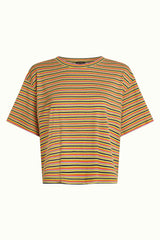 Boxy Tee Mistral Stripe - Green Envy