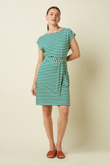 Manon Dress Chopito Stripe - Ultra Green