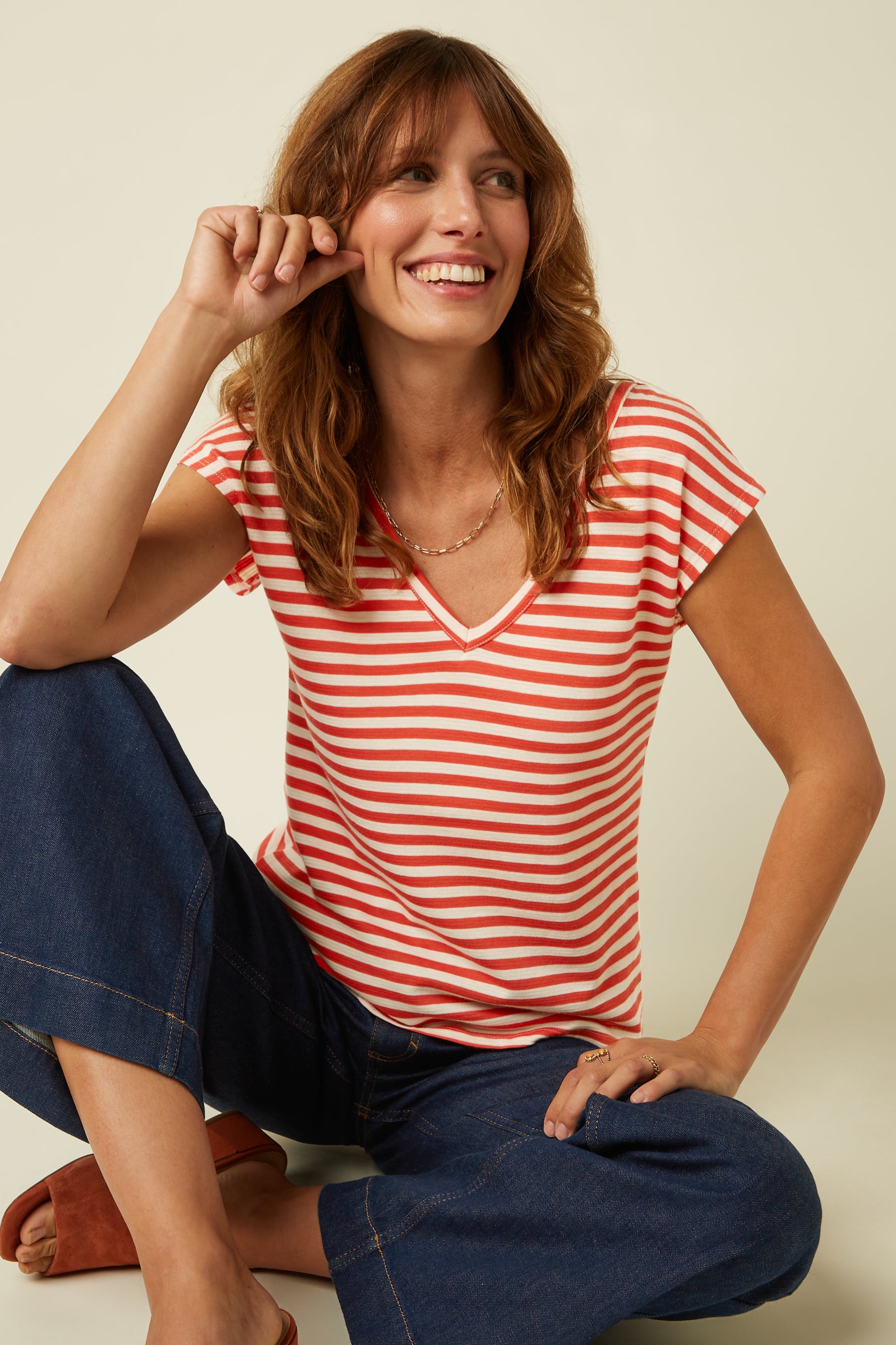 Double V Top Chopito Stripe - Summer Fig