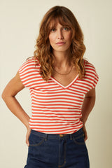 Double V Top Chopito Stripe - Summer Fig