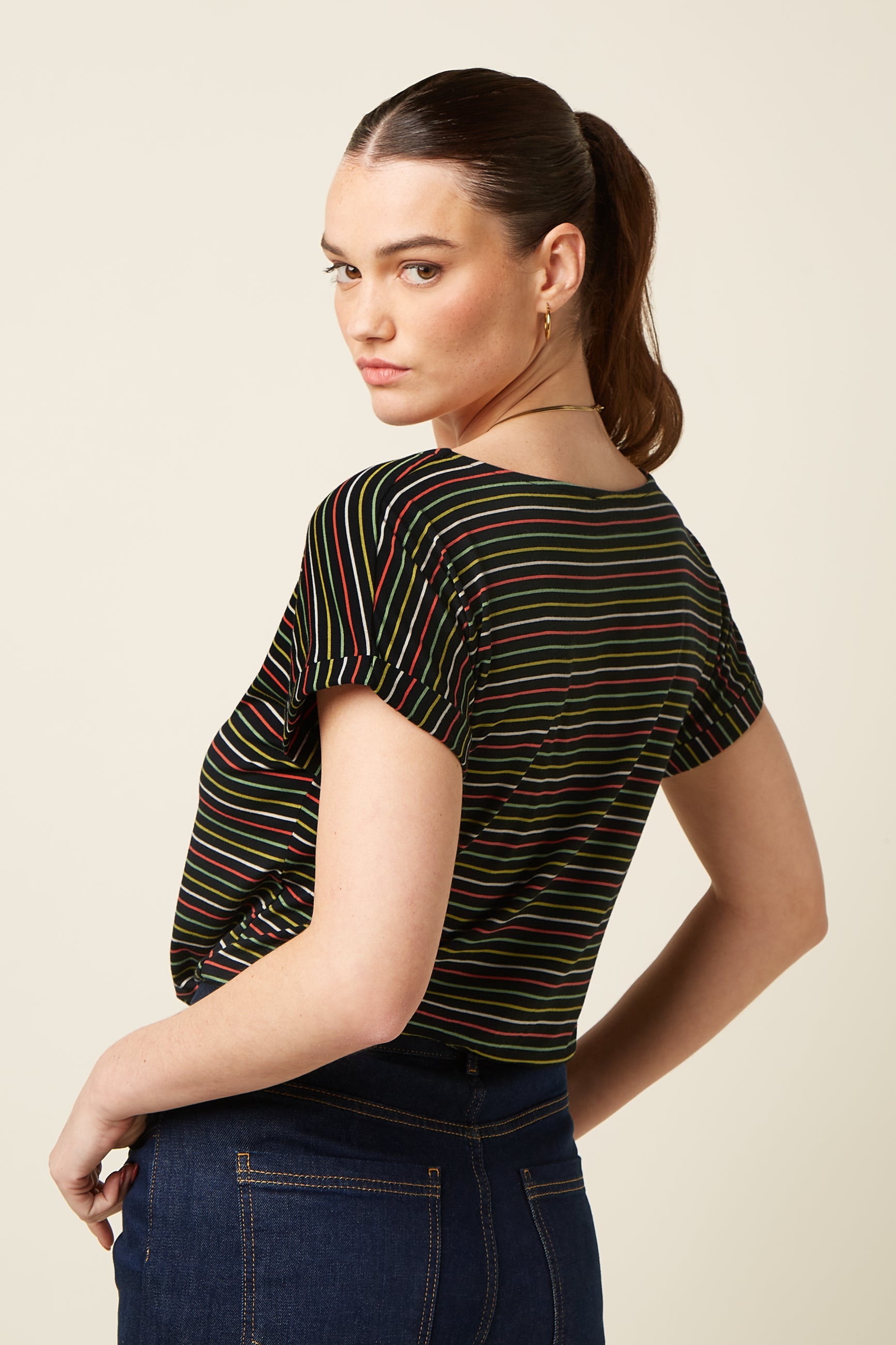 Aria Top Menchini Stripe - Black