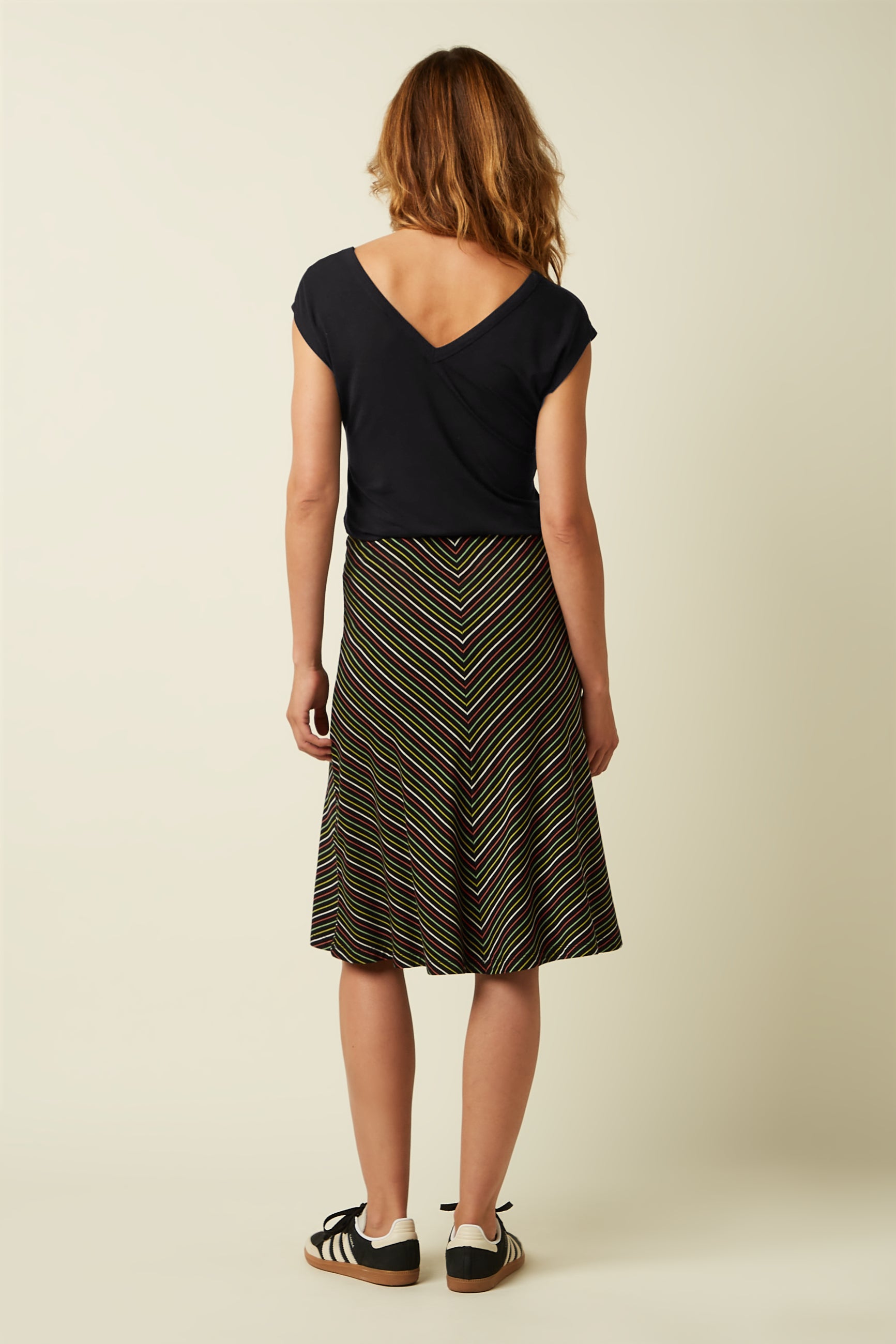 Juno Panel Skirt Menchini Stripe - Black