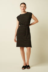 Vera Dress Menchini Stripe - Black