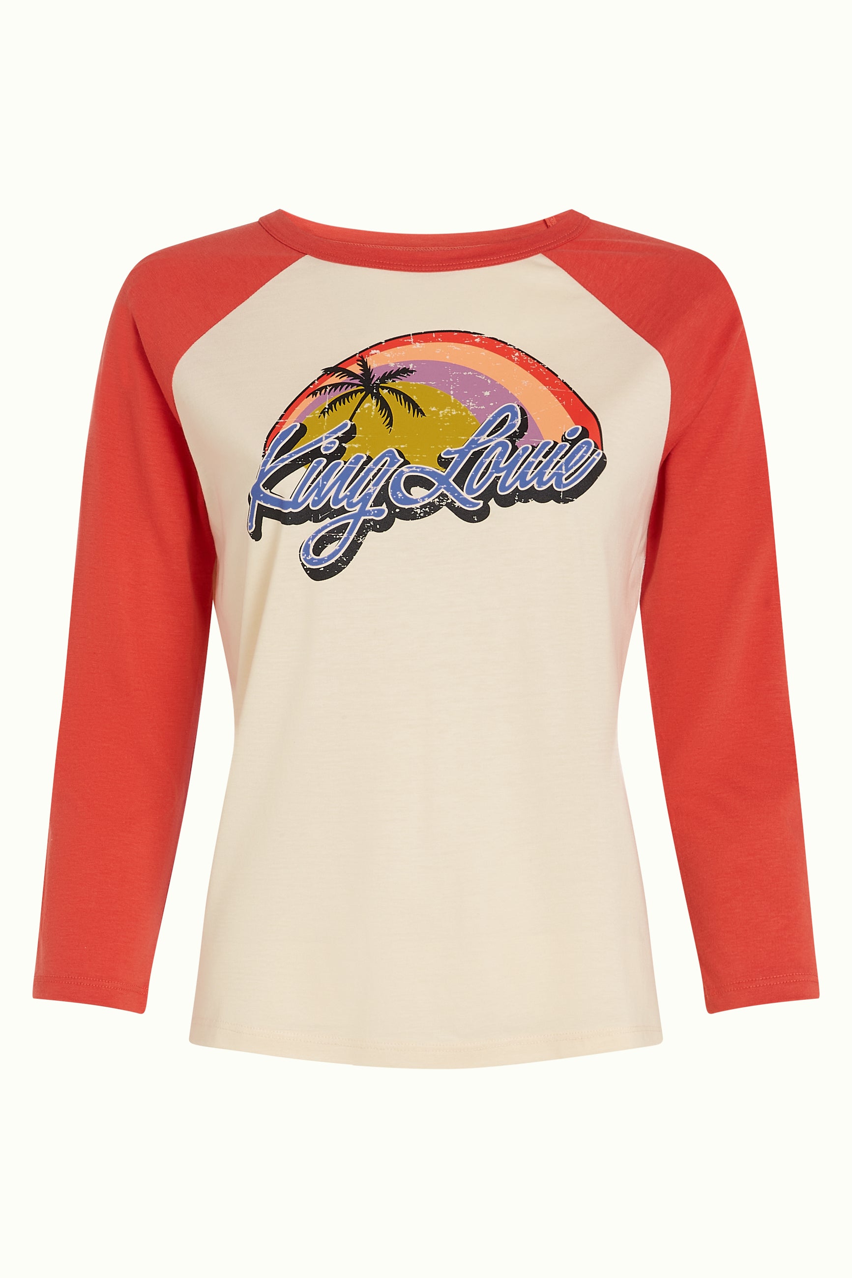 Raglan Tee Placement Print - Summer Fig