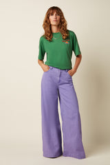 Boxy Top Placement Print - Peapod Green