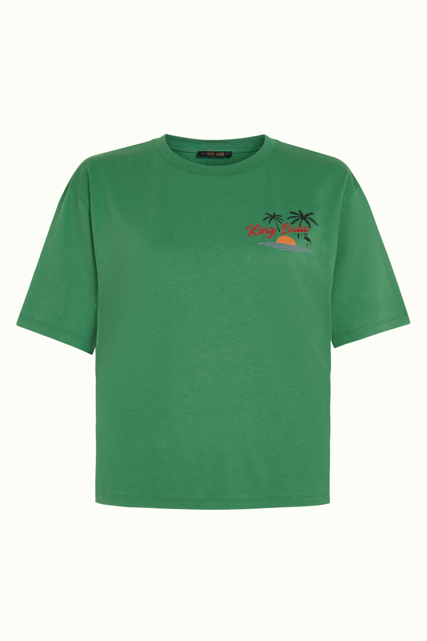 Boxy Top Placement Print - Peapod Green