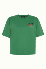 Boxy Top Placement Print - Peapod Green