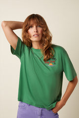 Boxy Top Placement Print - Peapod Green