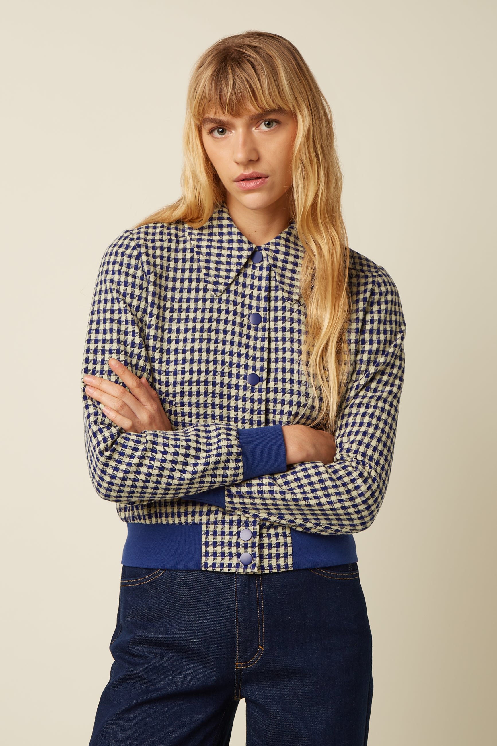 Isa Jacket Pretty Check - Mazarine