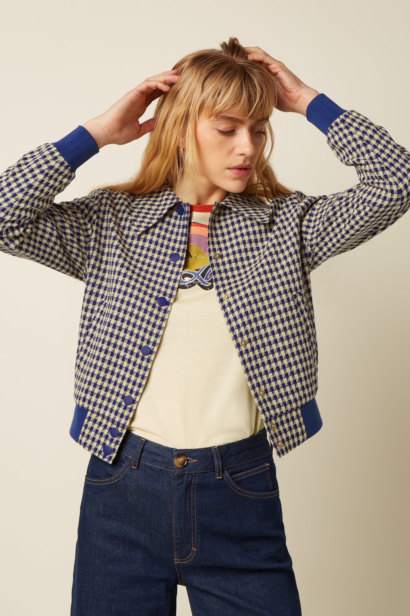 Isa Jacket Pretty Check - Mazarine