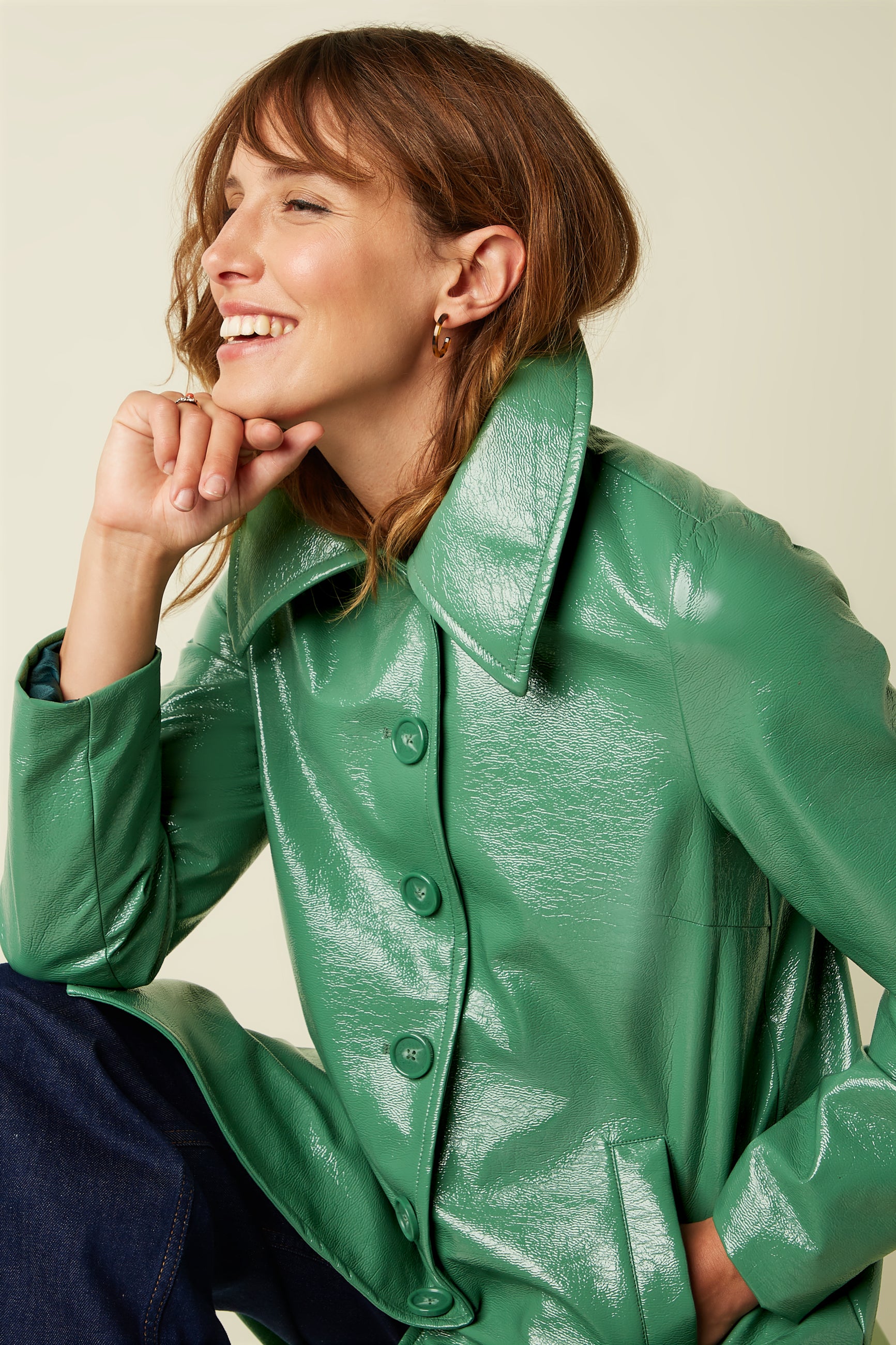 Anais Coat Shine - Neptune Green