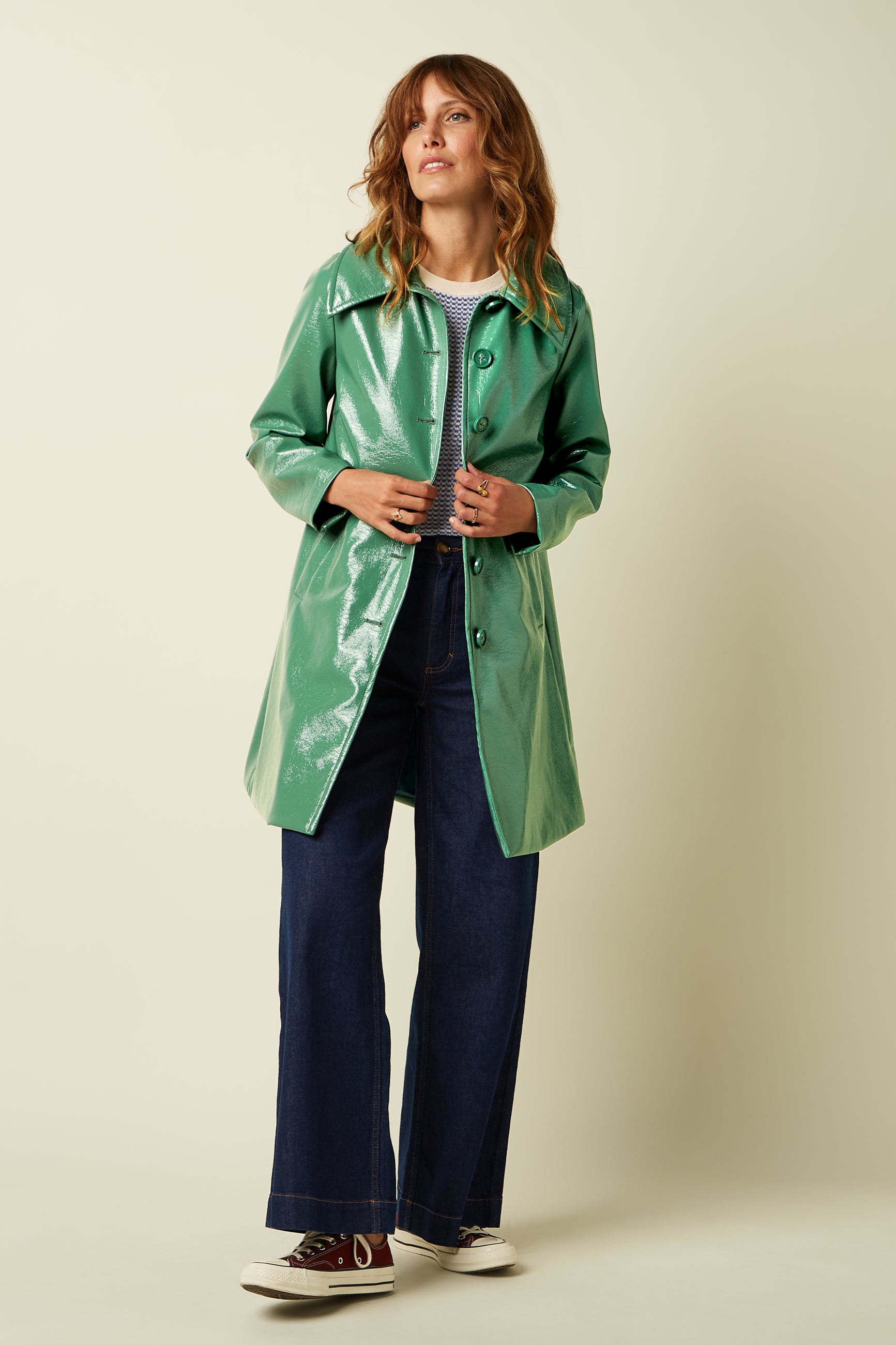 Anais Coat Shine - Neptune Green