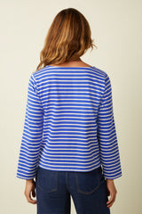 Boatneck Top Britney Stripe - Amparo Blue