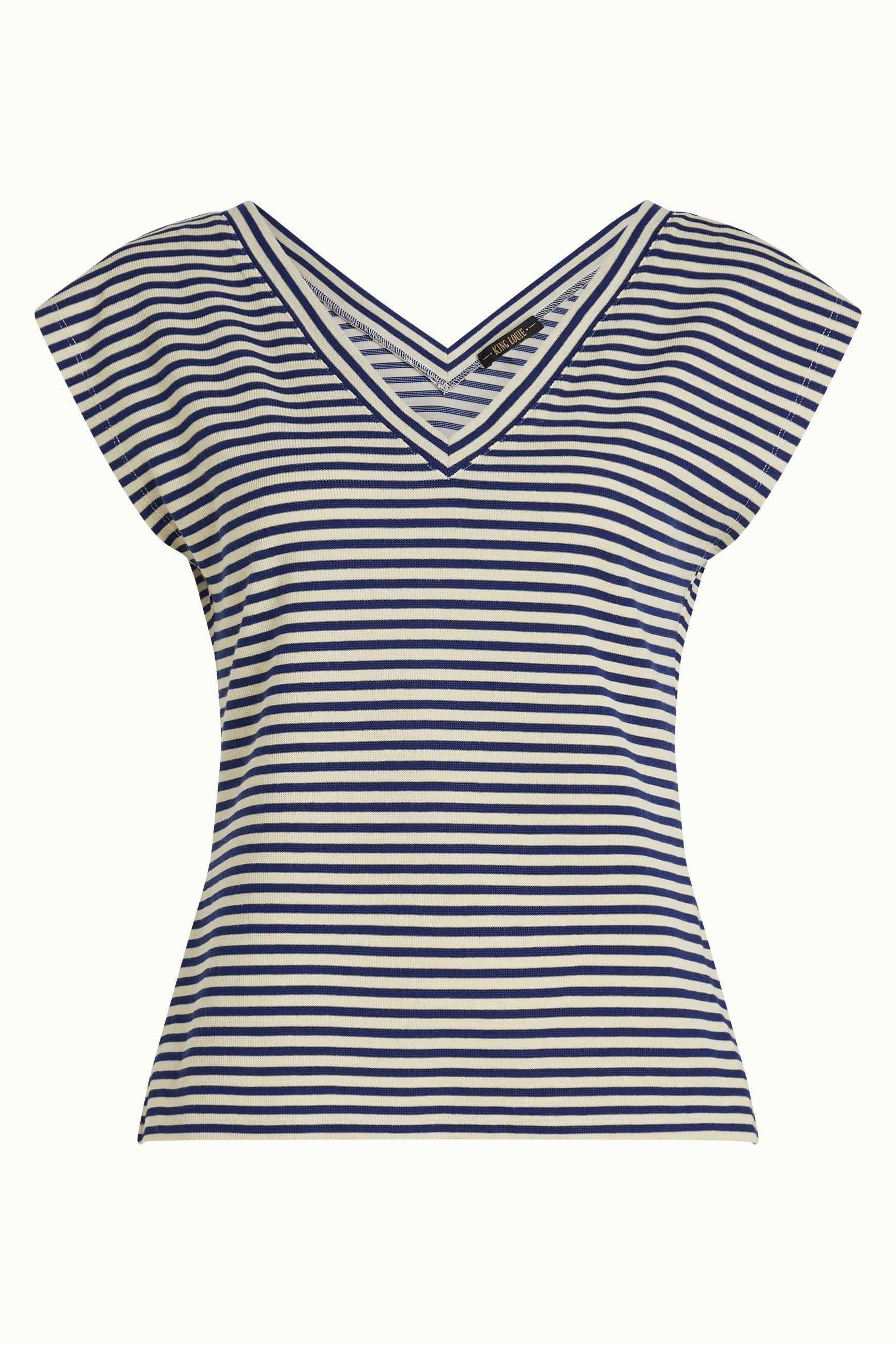 Double V Top Mariniere Stripe - Beacon Blue