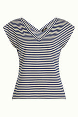 Double V Top Mariniere Stripe - Beacon Blue