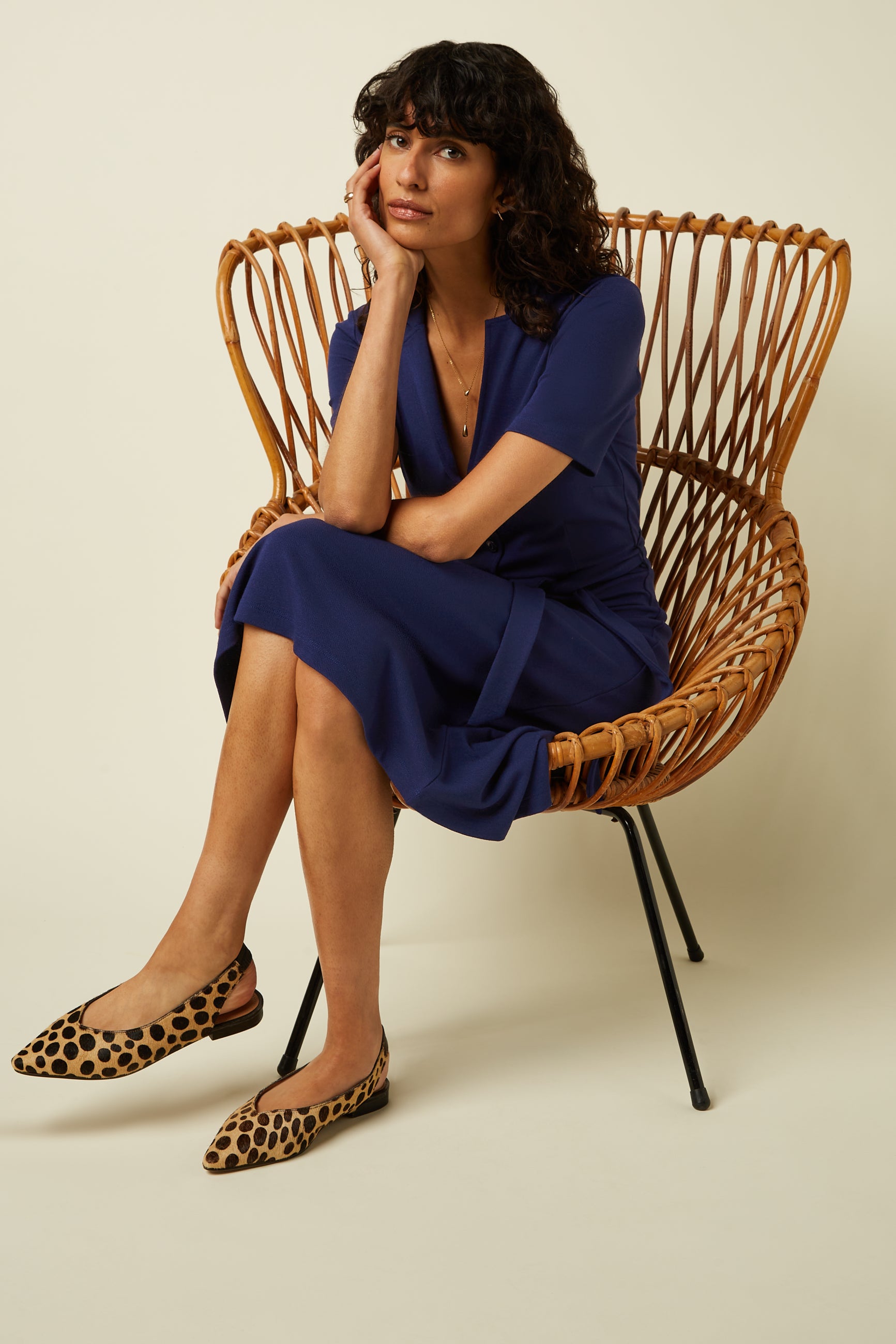 Lola Dress Milano Crepe - Beacon Blue