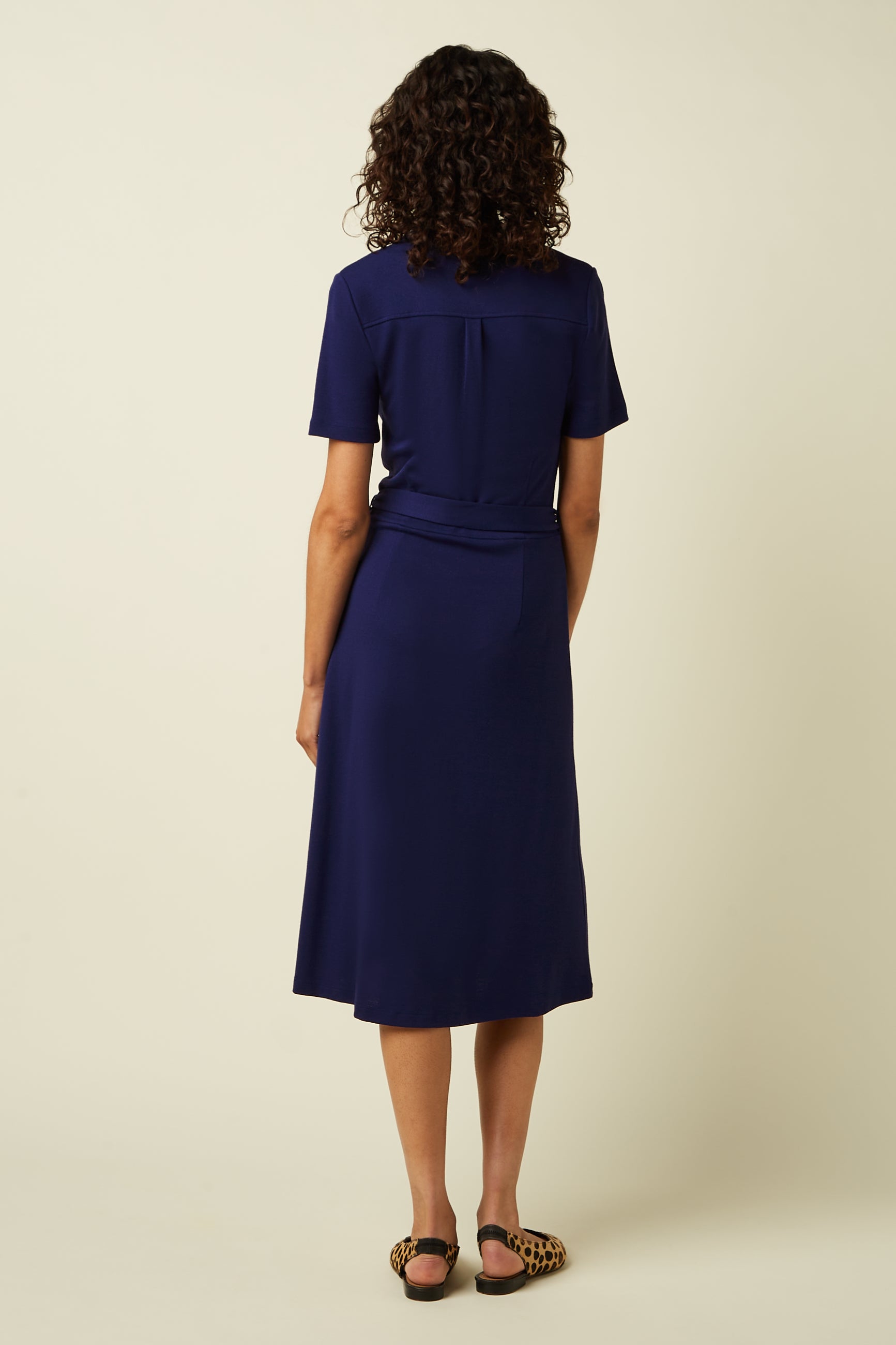 Lola Dress Milano Crepe - Beacon Blue