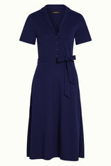 Lola Dress Milano Crepe - Beacon Blue