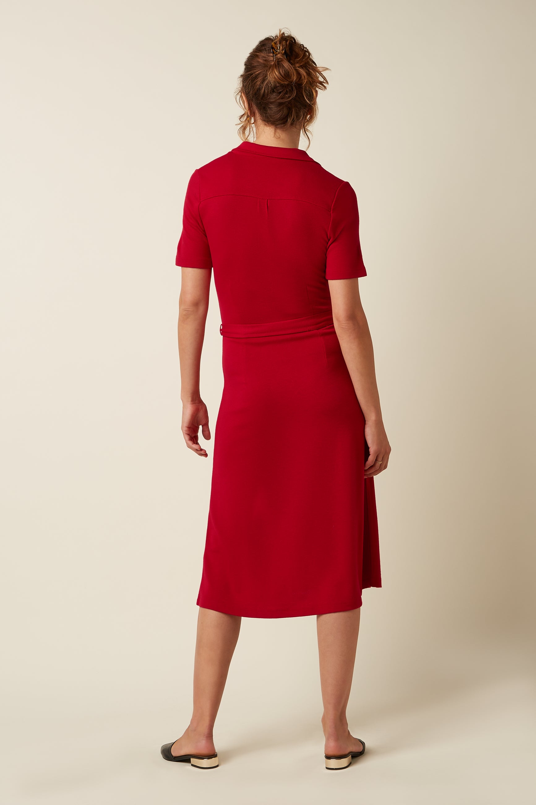 Lola Dress Milano Crepe - Chili Red