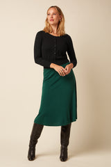 Juno Skirt Milano Crepe - Botanical Green