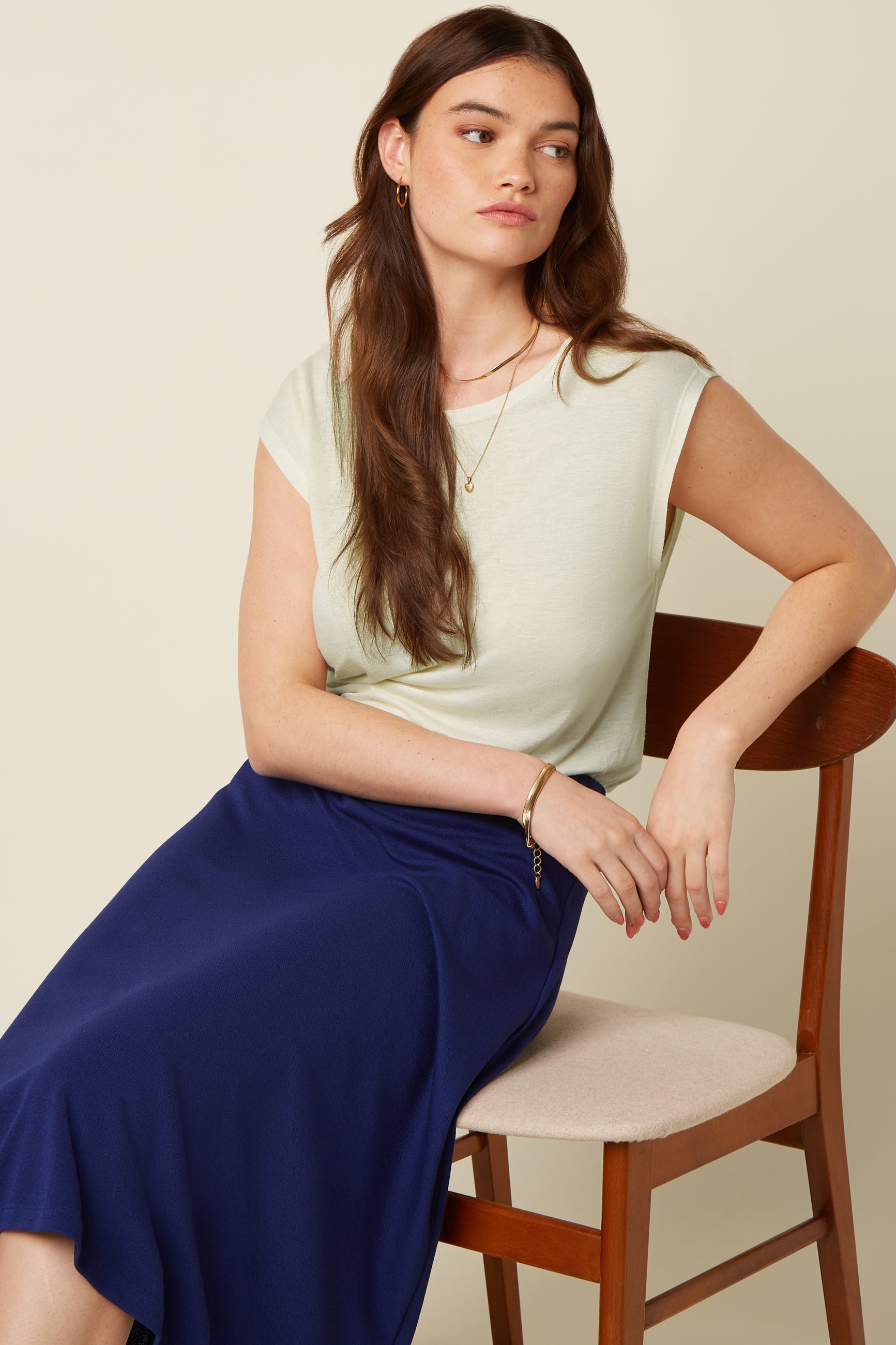 Juno Skirt Milano Crepe - Beacon Blue