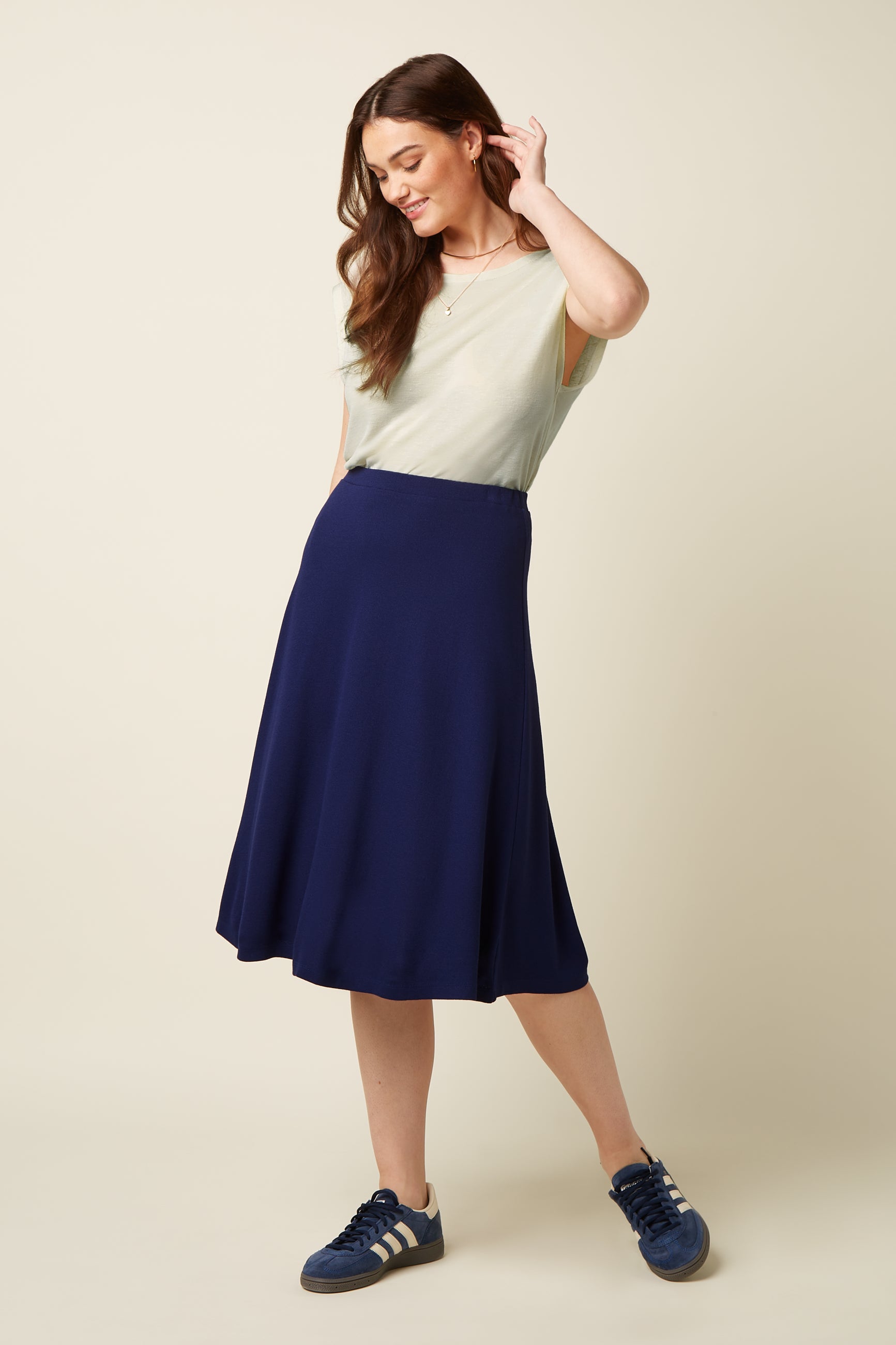 Juno Skirt Milano Crepe - Beacon Blue