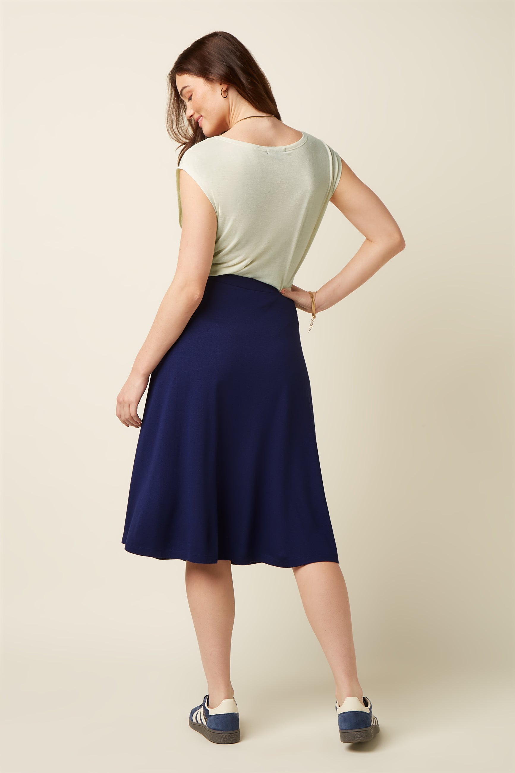 Juno Skirt Milano Crepe - Beacon Blue