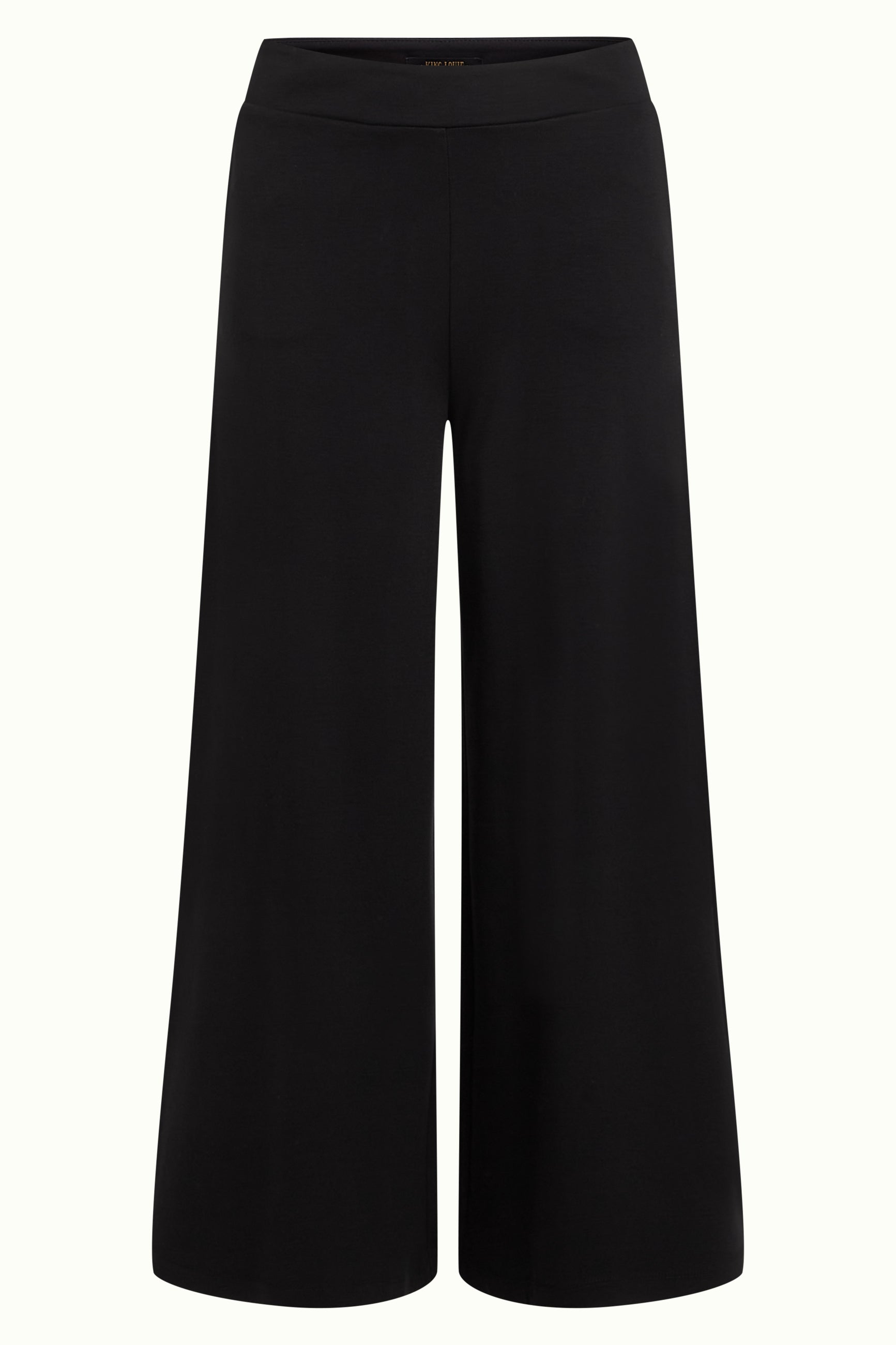 Border Palazzo Cropped Pants Milano Uni - Black