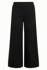 Border Palazzo Cropped Pants Milano Uni - Black
