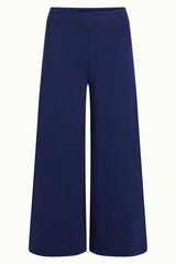 Border Palazzo Cropped Pants Milano Uni - Beacon Blue