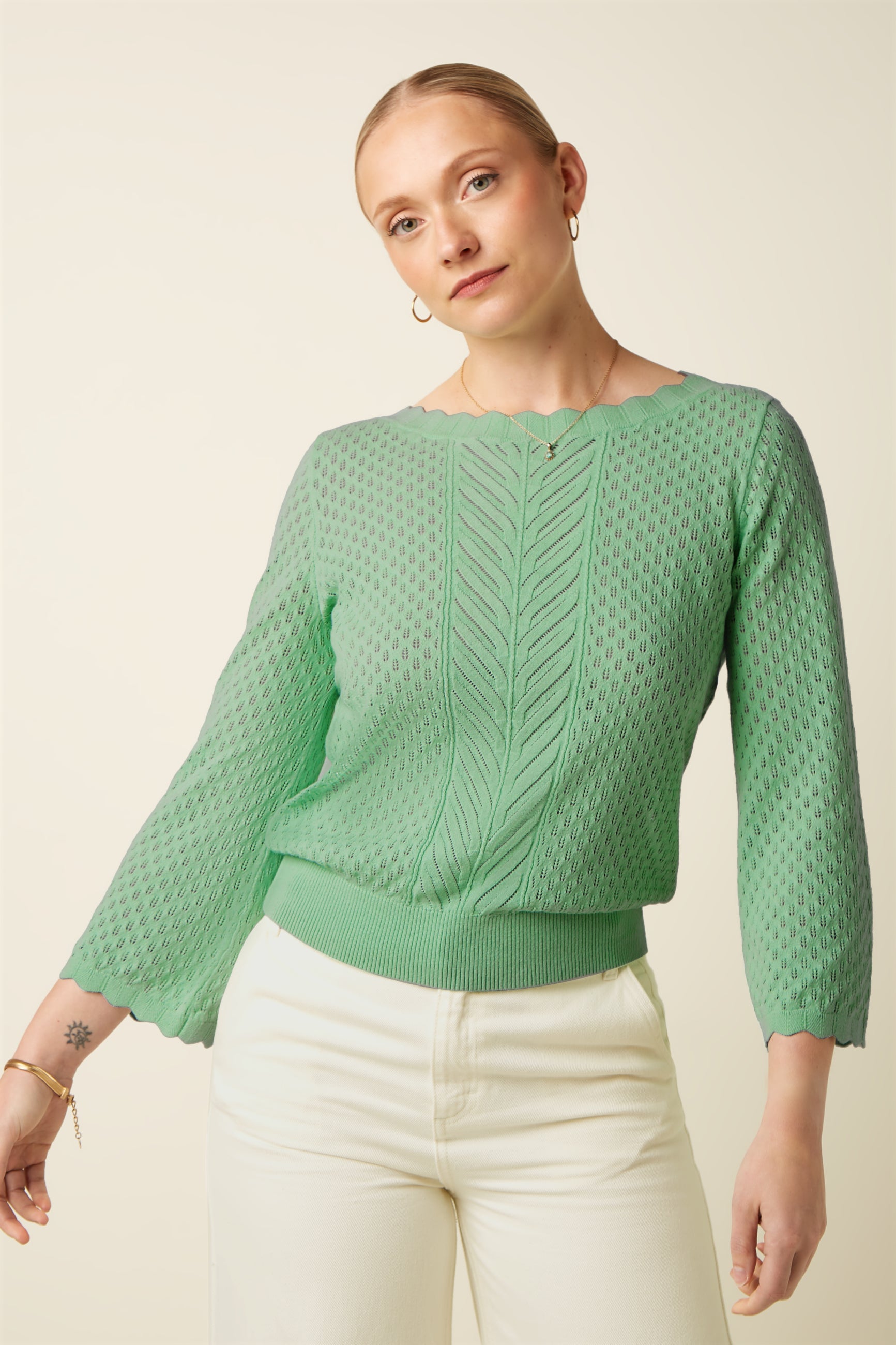 Audrey Top Rocky Ajour  - Minty Meadow