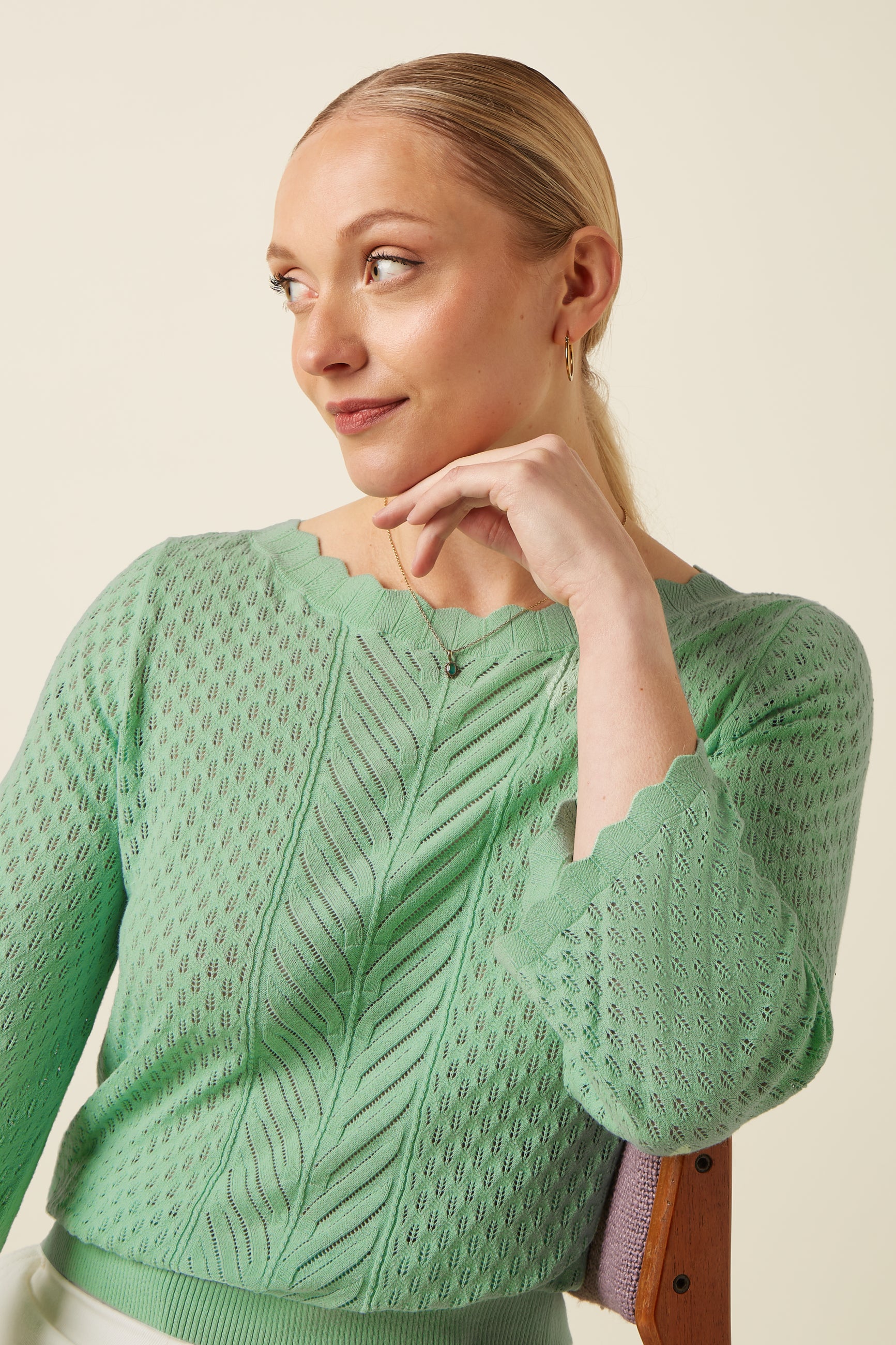Audrey Top Rocky Ajour  - Minty Meadow