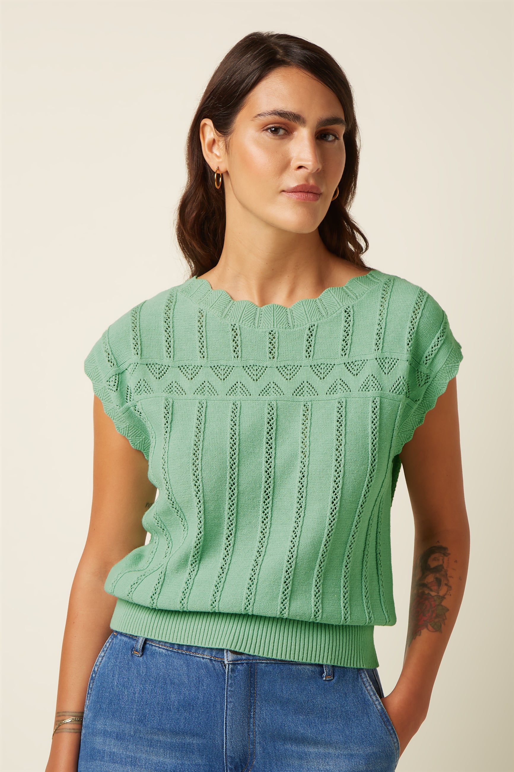 Liora Top Rocky Ajour - Minty Meadow