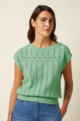 Liora Top Rocky Ajour - Minty Meadow