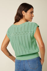 Liora Top Rocky Ajour - Minty Meadow