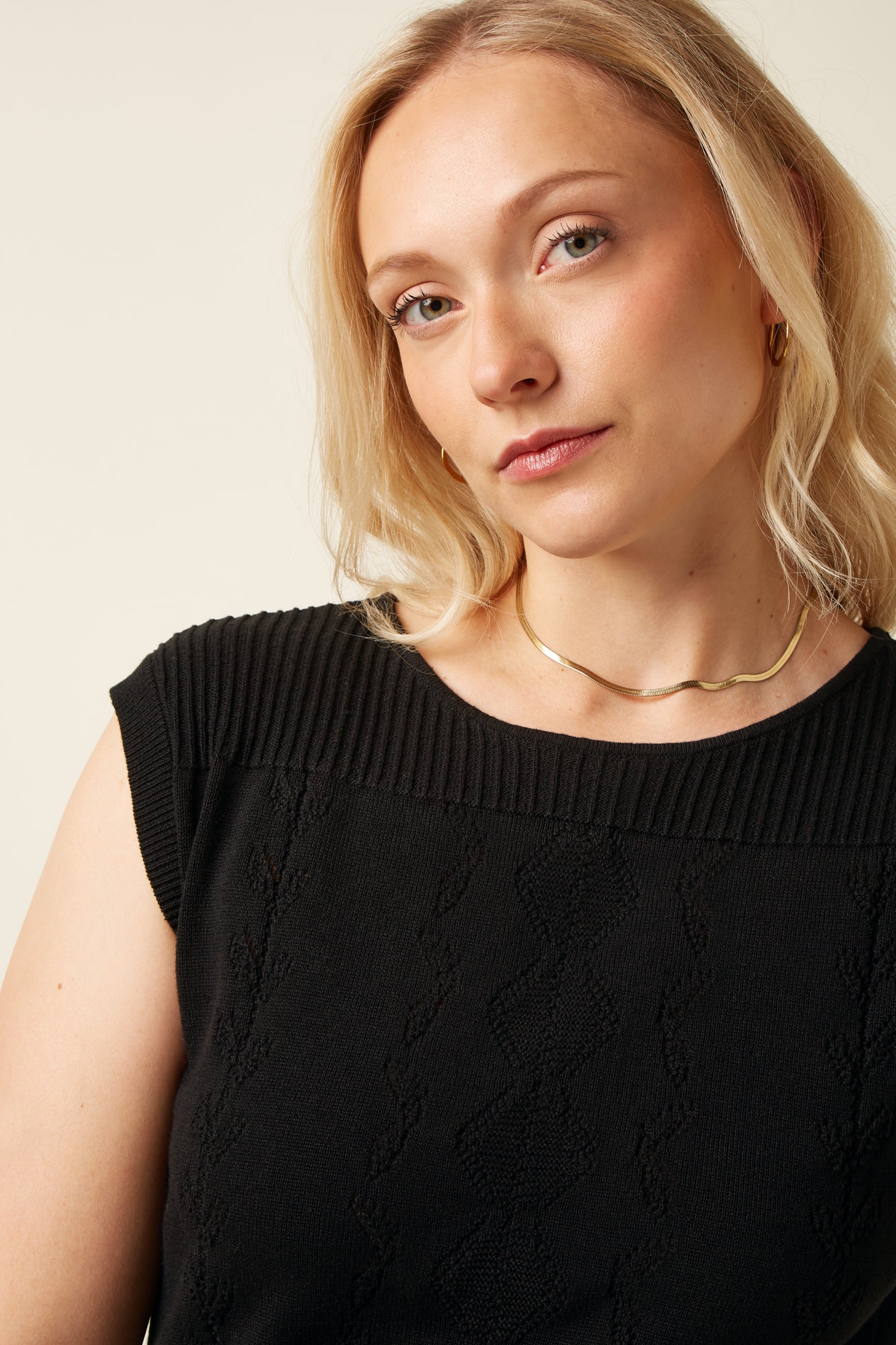 Lina Dress Rocky Ajour - Black