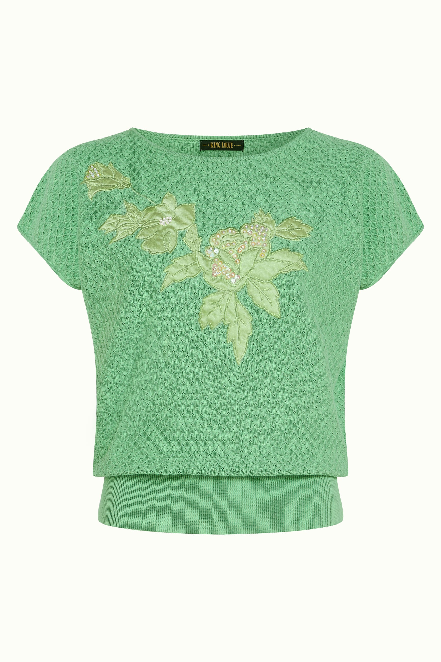 Ann Top Applique - Minty Meadow