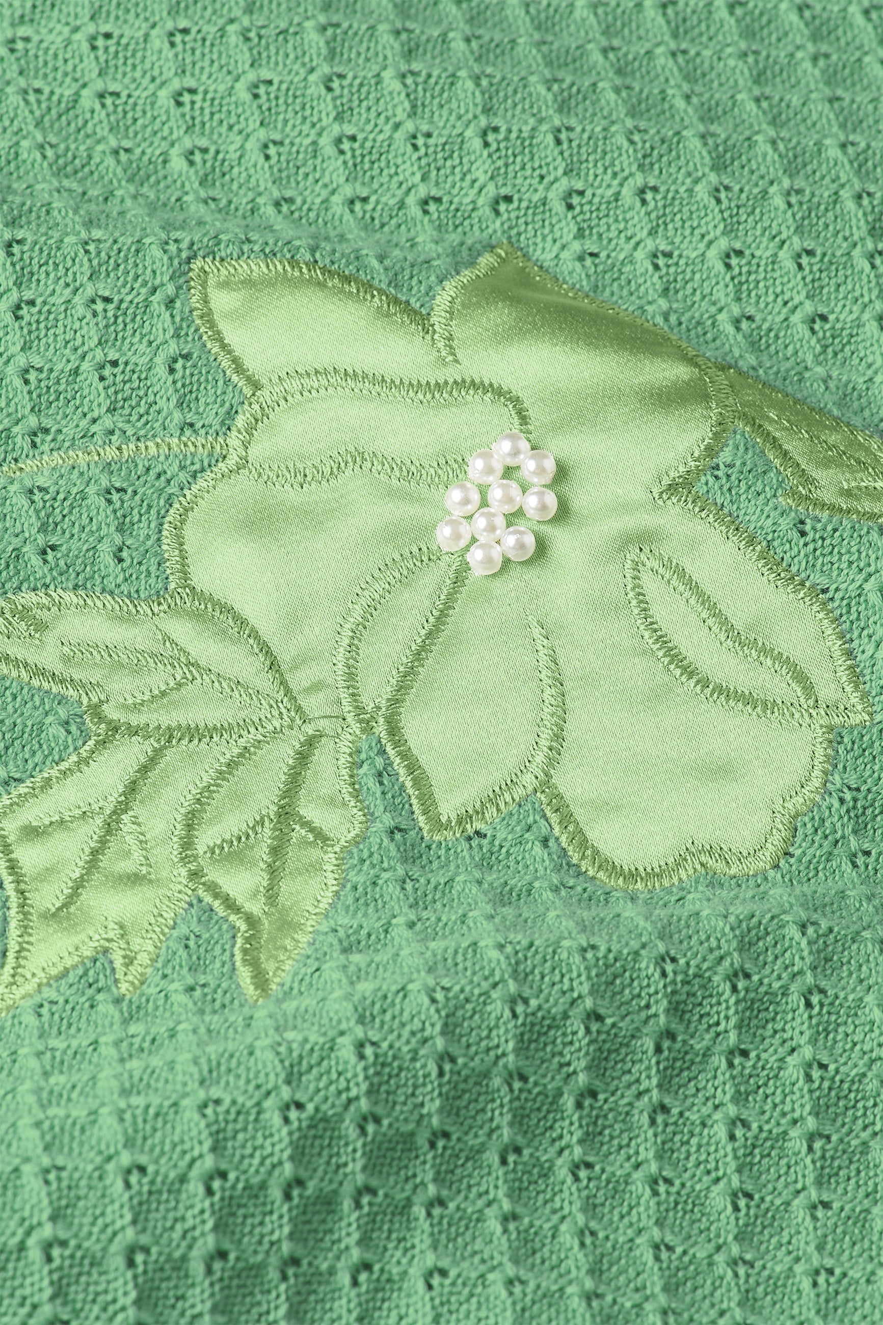 Ann Top Applique - Minty Meadow
