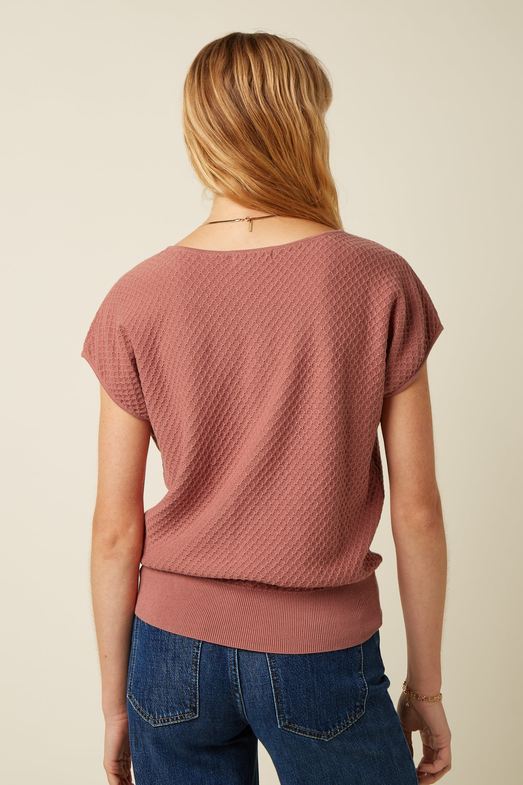 Ann Top Applique - Dusty Rose