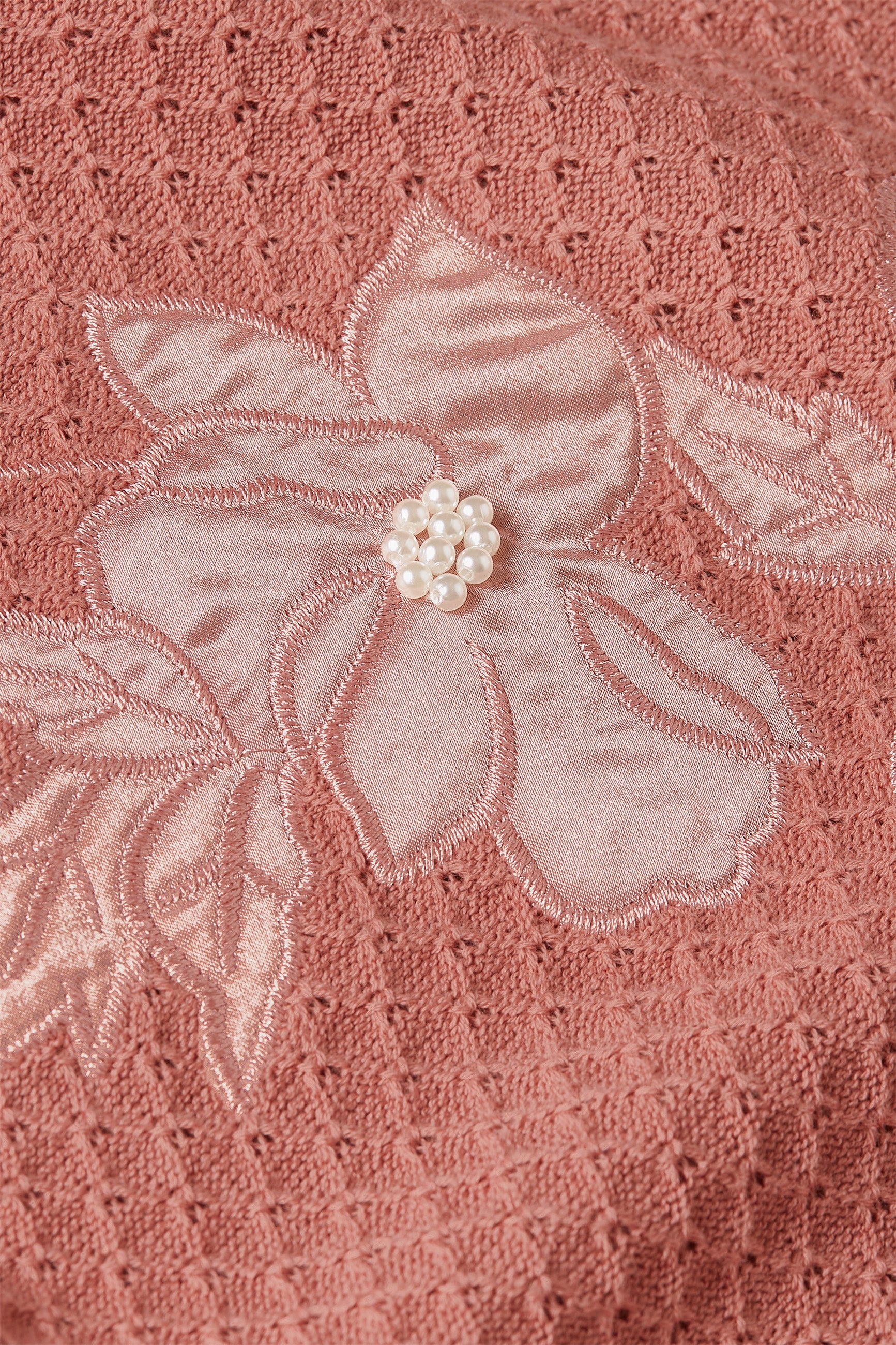 Ann Top Applique - Dusty Rose
